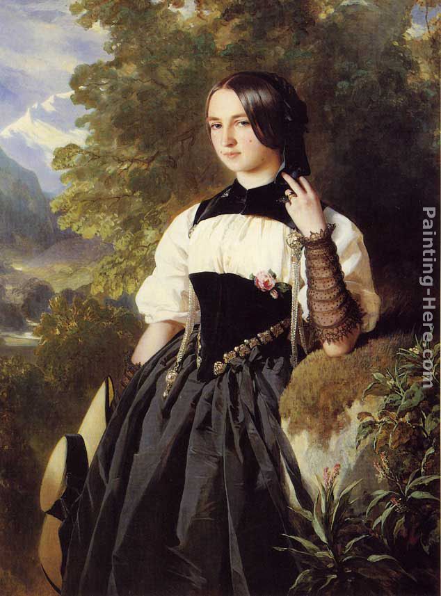 Franz Xavier Winterhalter A Swiss Girl from Interlaken